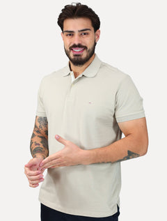 Polo Aramis Masculina Piquet Inner Detail Light Logo Areia