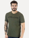 Camiseta John John Masculina Logo Brush Verde Escuro