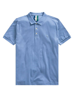 Polo Reserva Masculina Piquet Clássica Azul Jeans