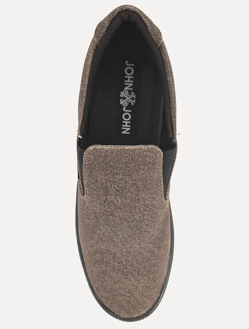 Tênis John John Masculino Slip On Miami Canvas Marrom Escuro Mescla
