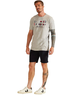 Camiseta Nautica Masculina Modern Maritime Cinza Mescla