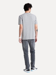 Camiseta Tommy Jeans Masculina Classic Linear Chest Cinza Mescla