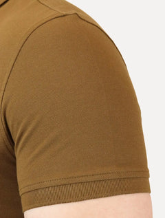 Polo Tommy Hilfiger Masculina Slim Piquet 1985 Marrom