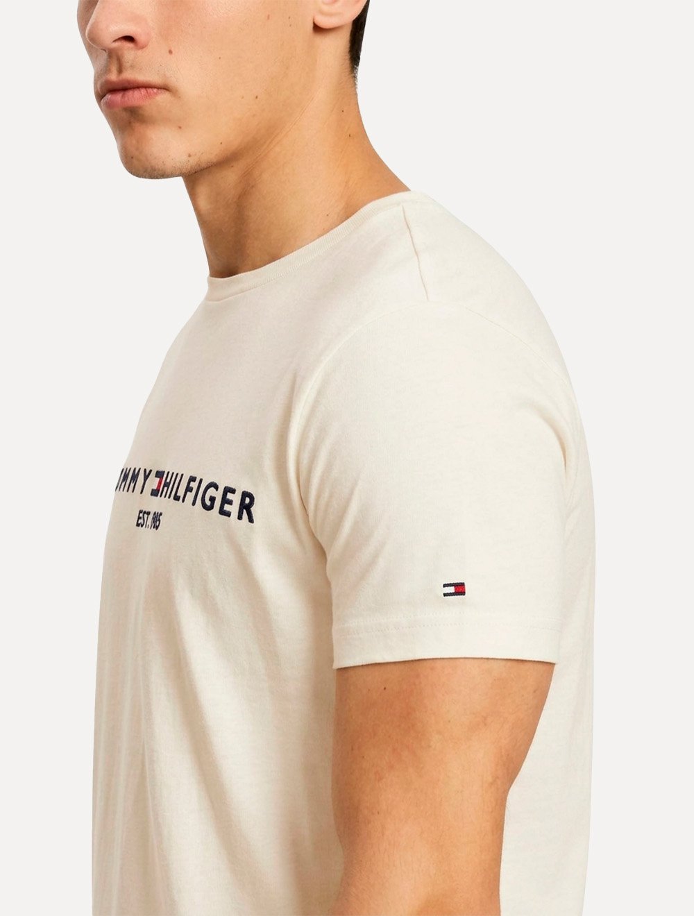 Camiseta Tommy Hilfiger Masculina Core Logo Tee Off White