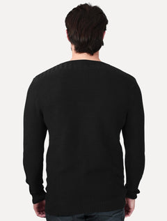 Suéter Dixen Masculino Tricot Nervura Ombro Preto