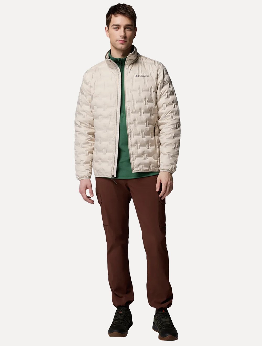 Jaqueta Columbia Masculina Delta Ridge II Down Sem Capuz Caqui Claro 