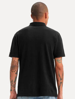 Polo Levis Masculina Basica Gola Friso Preta