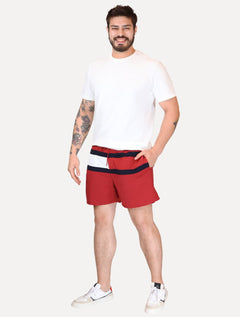 Short Tommy Hilfiger Medium Drawstring Colourblock Vermelho