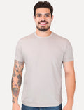 Camiseta King & Joe Masculina Pima Touch Logo Peito Caqui Claro