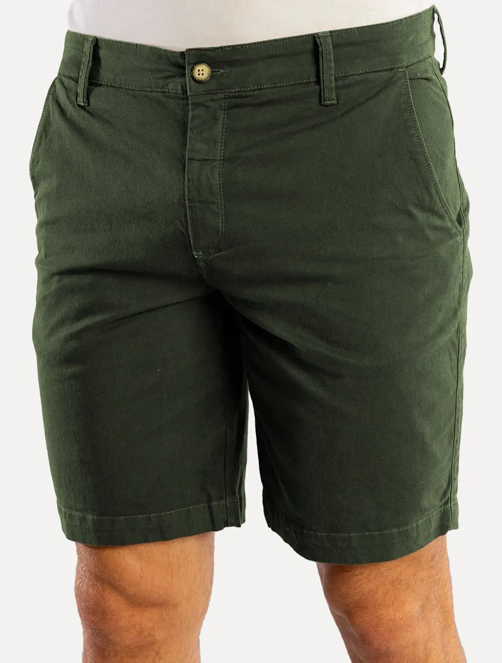 Bermuda Sergio K Masculina Chino Sarja Elastano Verde Musgo