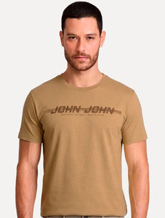 Camiseta John John Masculina Slim Fit Route Cáqui Escuro
