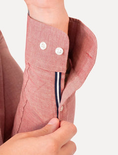 Camisa Original Penguin Masculina Regular Oxford Vermelho Mescla