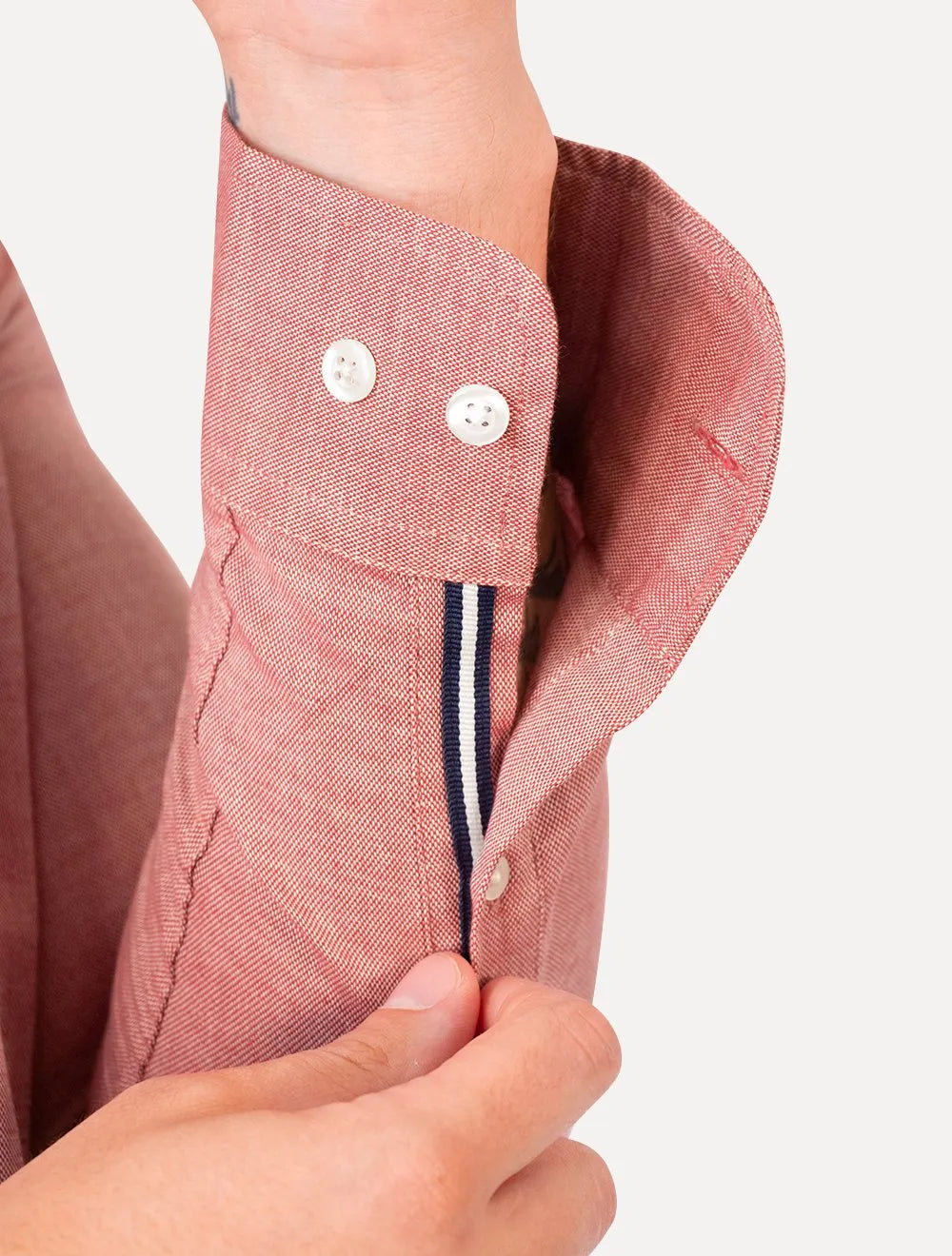 Camisa Original Penguin Masculina Regular Oxford Vermelho Mescla