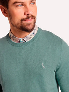 Suéter Reserva Masculino Tricot Basico Gola Careca Turquesa