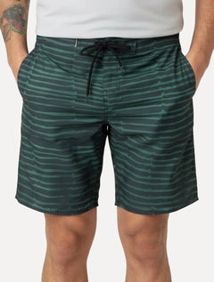Bermuda Calvin Klein Swimwear D'Água Masculina Green Lines Preta