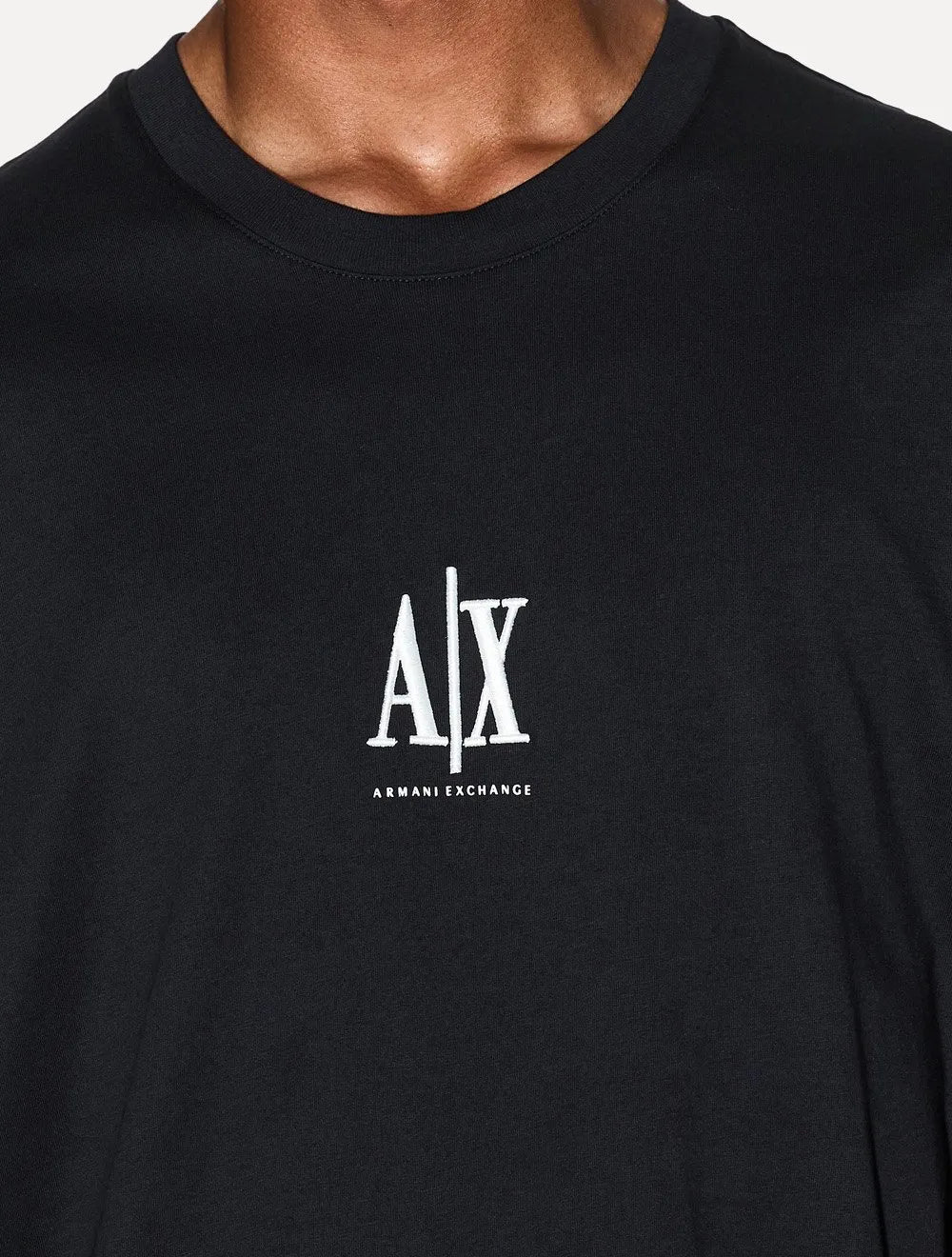 Camiseta Armani Exchange Masculina Regular Fit Small Logo Icon Azul Marinho 