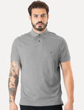 Polo Tommy Hilfiger Masculina Regular Piquet 1985 Cinza Mescla