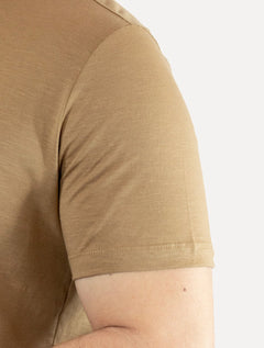 Camiseta Calvin Klein Masculina Flame New Logo Cáqui Mescla
