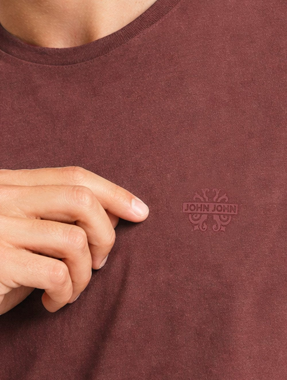 Camiseta John John Masculina Regular Fit Light Transfer Vinho