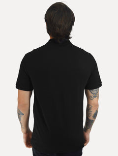 Polo John John Masculina Slim Fit HIgh Mono Preta