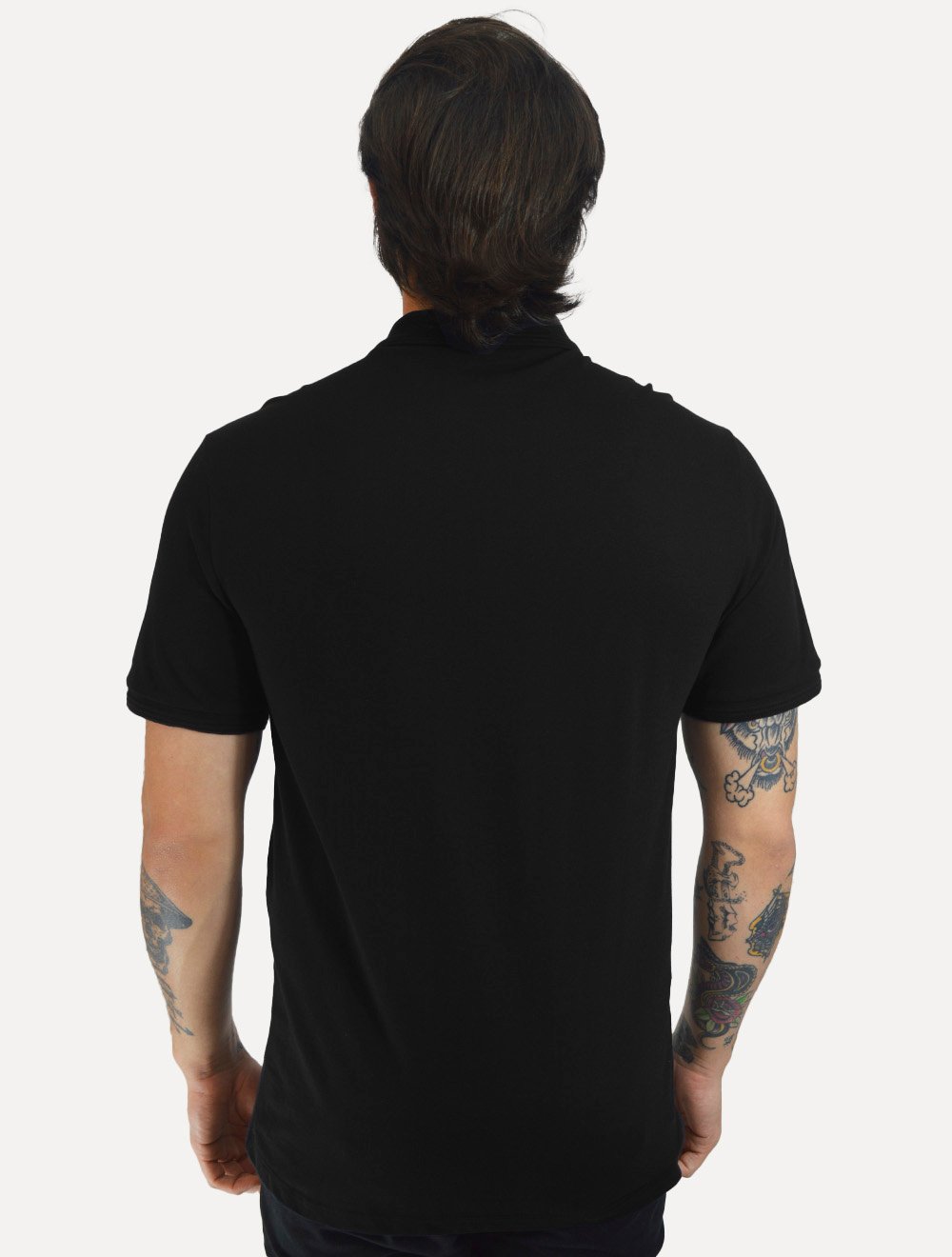 Polo John John Masculina Slim Fit HIgh Mono Preta