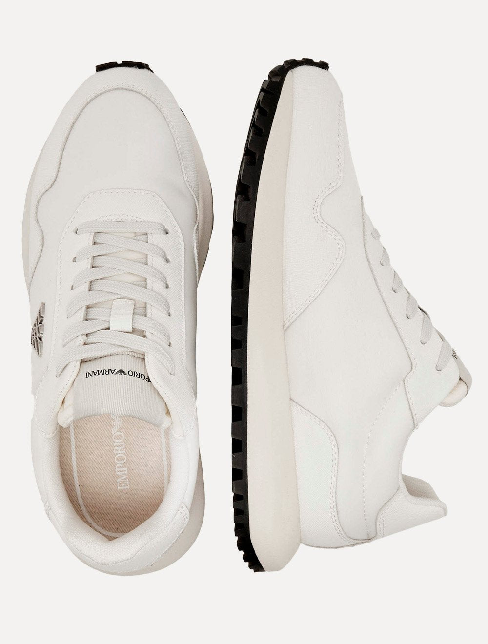 Tênis Emporio Armani Masculino Sneaker Recycled Nylon Off White