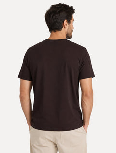 Camiseta Calvin Klein Jeans Masculina Cotton CK Logo Quadrado Marrom Escuro