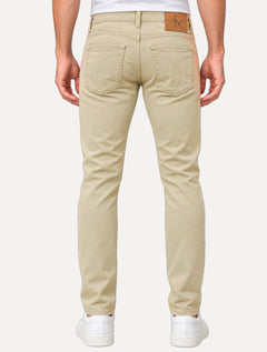 Calça Calvin Klein Jeans Masculina Slim Moletom Sarja Color Cáqui Claro