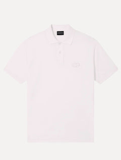 Camisa Polo Empório Armani Masculina Embossed EA Logo Embroidery Off-White