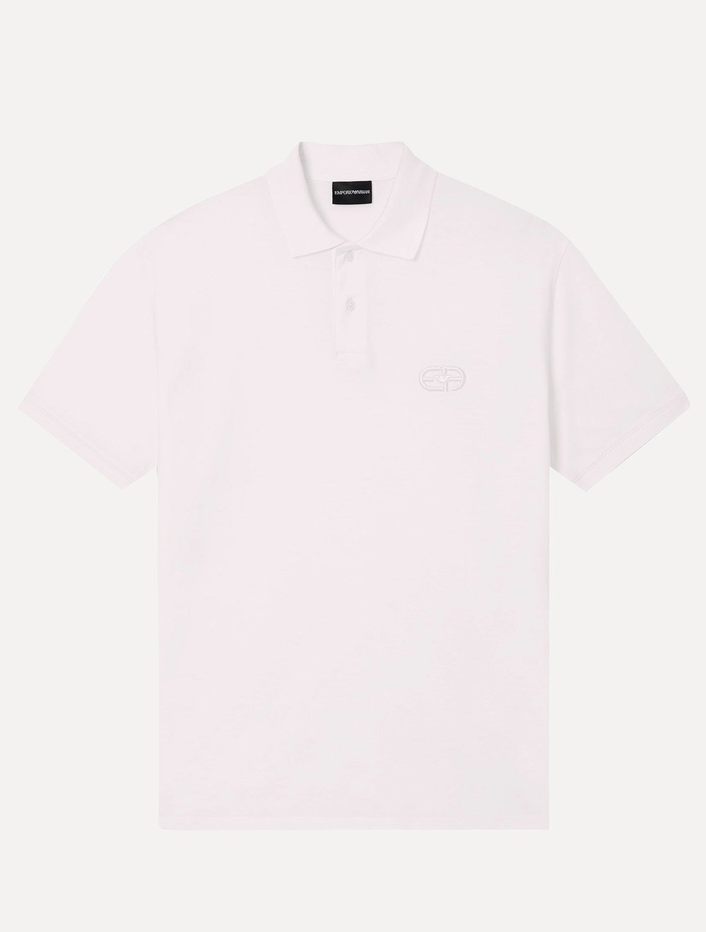 Camisa Polo Empório Armani Masculina Embossed EA Logo Embroidery Off-White