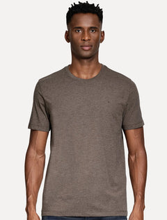 Camiseta Aramis Masculina Basic Lisa Mono Icon Marrom Claro Mescla