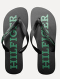 Chinelo Tommy Hilfiger Silk Logo Beach Rubber Preto/Verde