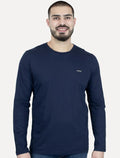 Camiseta Colcci Masculina Manga Longa Logo Azul Escuro