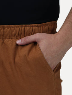 Short King & Joe Masculina Sarja Flex Twill Peach Marrom