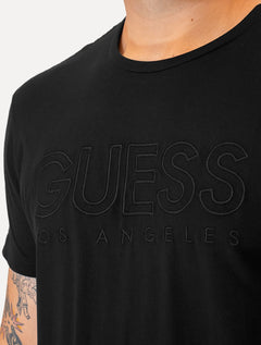 Camiseta Guess Masculina Big Logo Los Angeles Bordado Preta