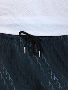 Short Calvin Klein Swimwear Masculino D'Água Elástico Monogram Preto