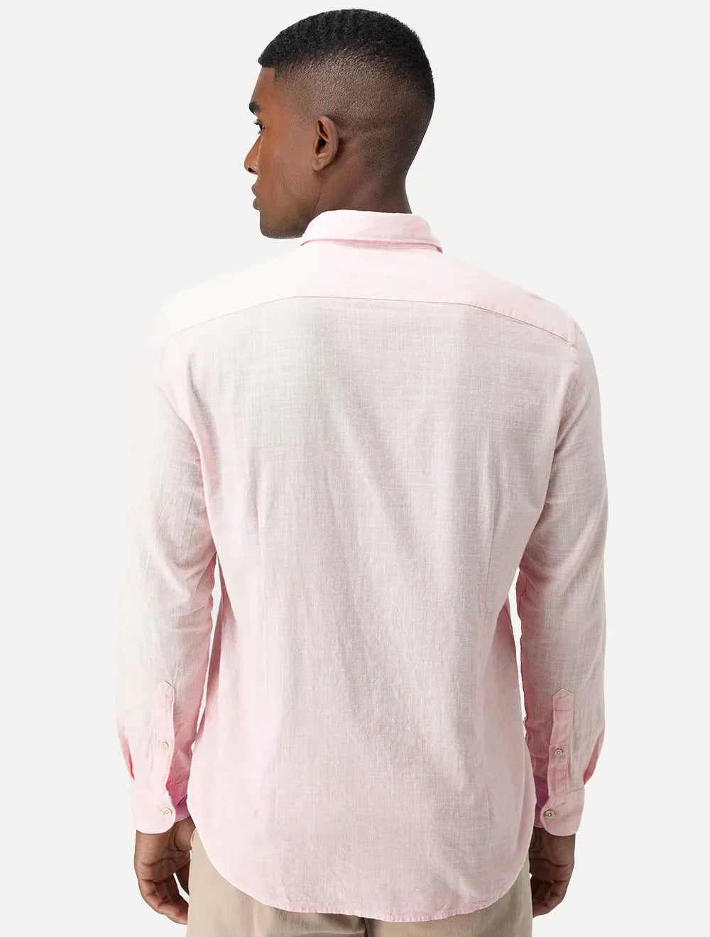 Camisa Aramis Masculina Slim Flame Lisa Rosa Claro