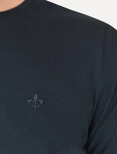 Kit Polo e Camiseta Dudalina Masculina Azul Marinho Listrado e Azul Marinho