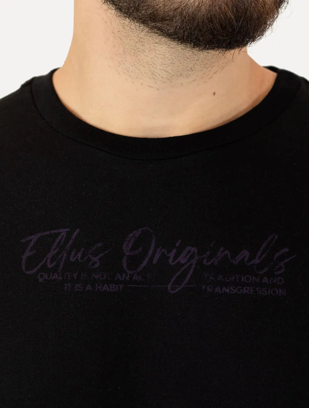 Camiseta Ellus Masculina Cotton Fine Originals Classic Preta