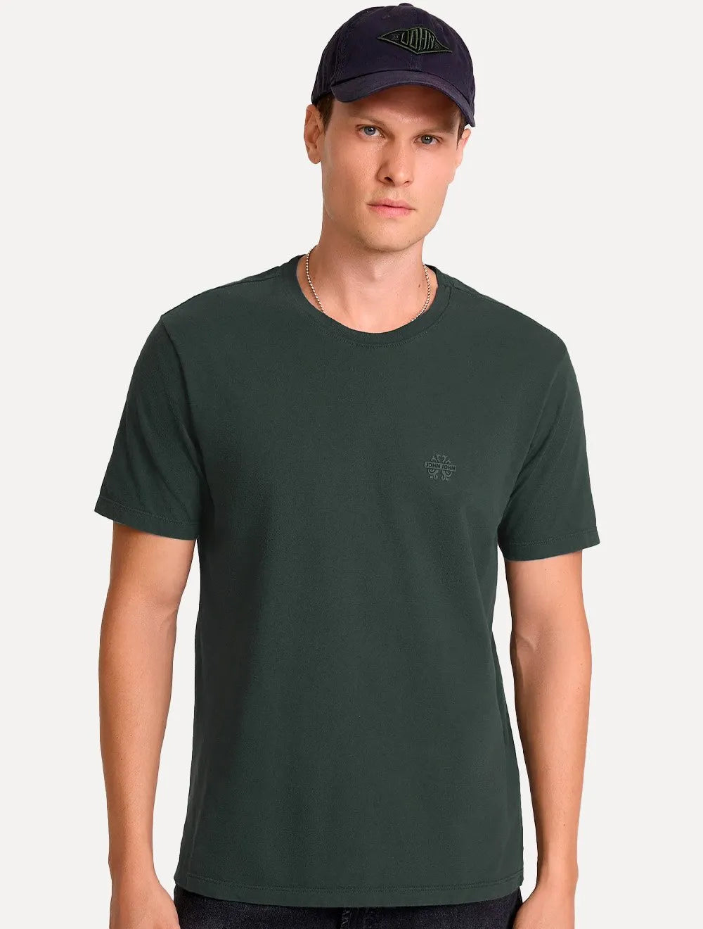 Camiseta John John Masculina Regular Fit Light Transfer Verde Escuro