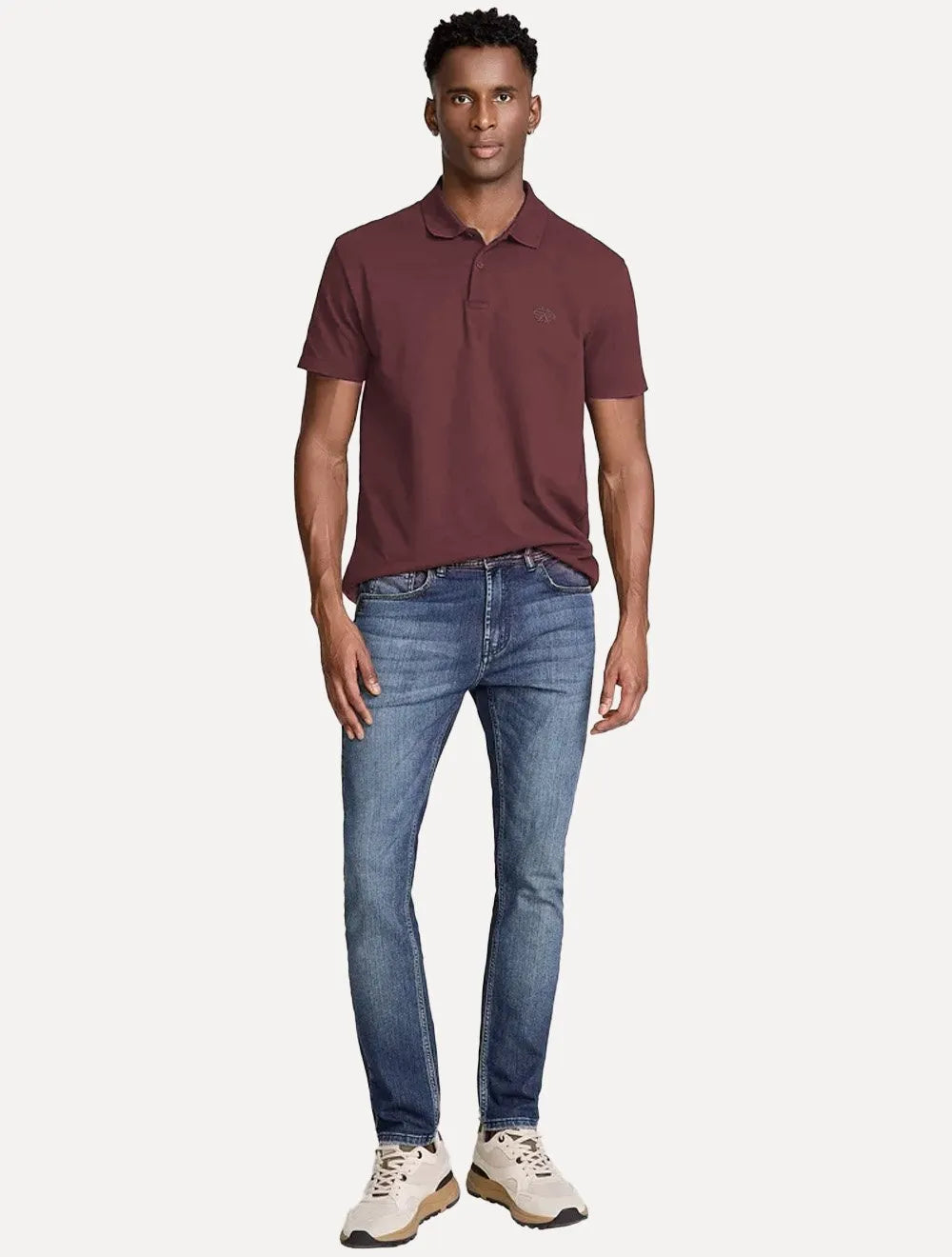 Polo John John Masculina Light Transfer Vinho 