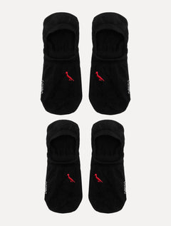 Meia Reserva Masculina Invisível Pica-Pau Bordado Preta Kit 2 Pares