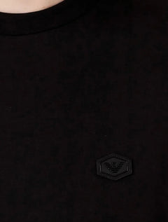 Camiseta Emporio Armani Masculina Essential Minimalist Micro Patch Preto