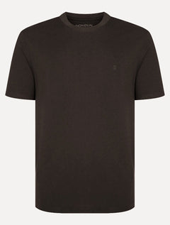 Camiseta Individual Masculina Comfort Pima Soft Touch Logo Marrom Escuro