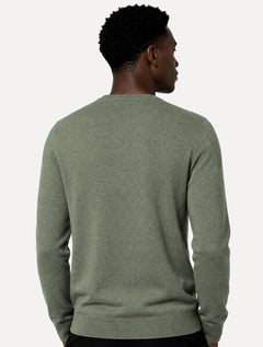 Suéter Dudalina Masculino Tricot Crewneck Basico Verde Médio