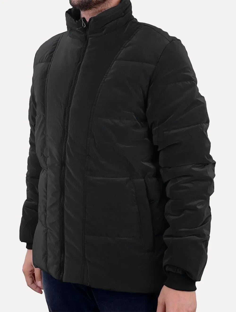 Jaqueta Victory Eagle Masculina Suede Puffer Chumbo