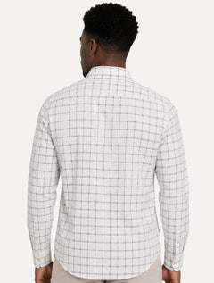 Camisa Dudalina Masculina Slim Superfine Cotton Oxford Xadrez Branca