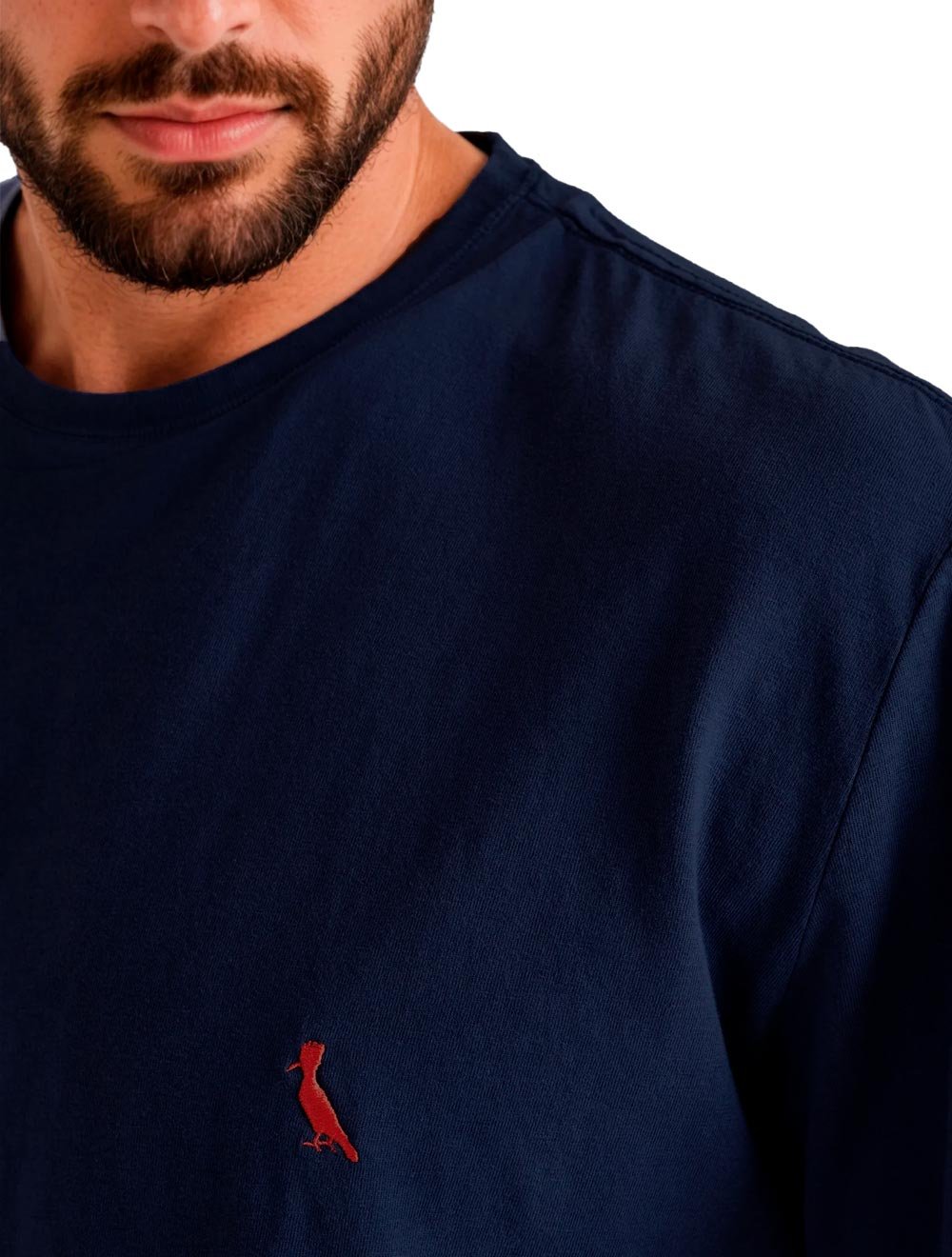 Camiseta Reserva Masculina Slim Algodão Peruano Azul Marinho