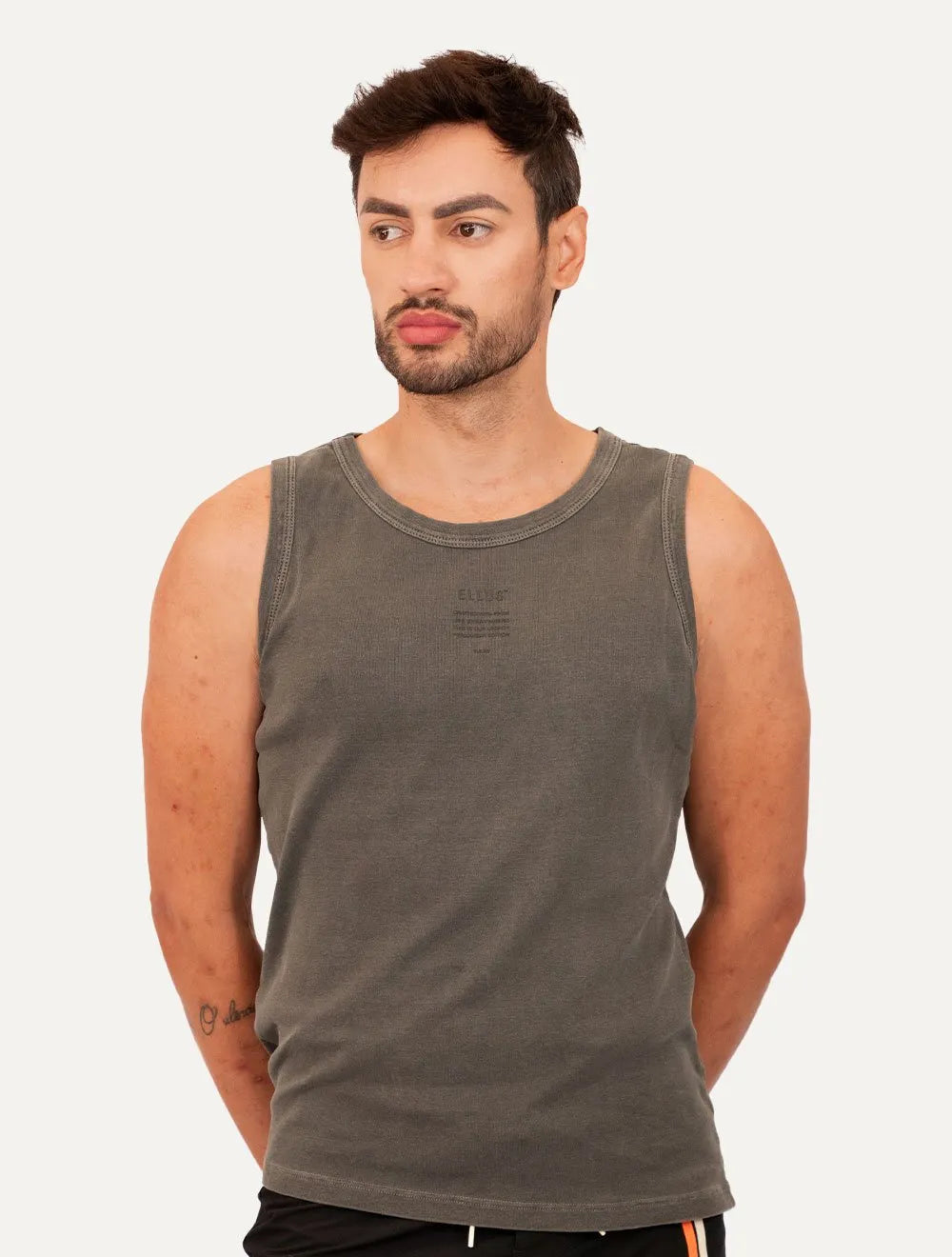 Regata Ellus Masculina Slim Rib Washed Crafted Stone Chumbo