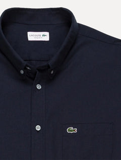 Camisa Lacoste Masculina Regular Fit Oxford Classic Azul Marinho